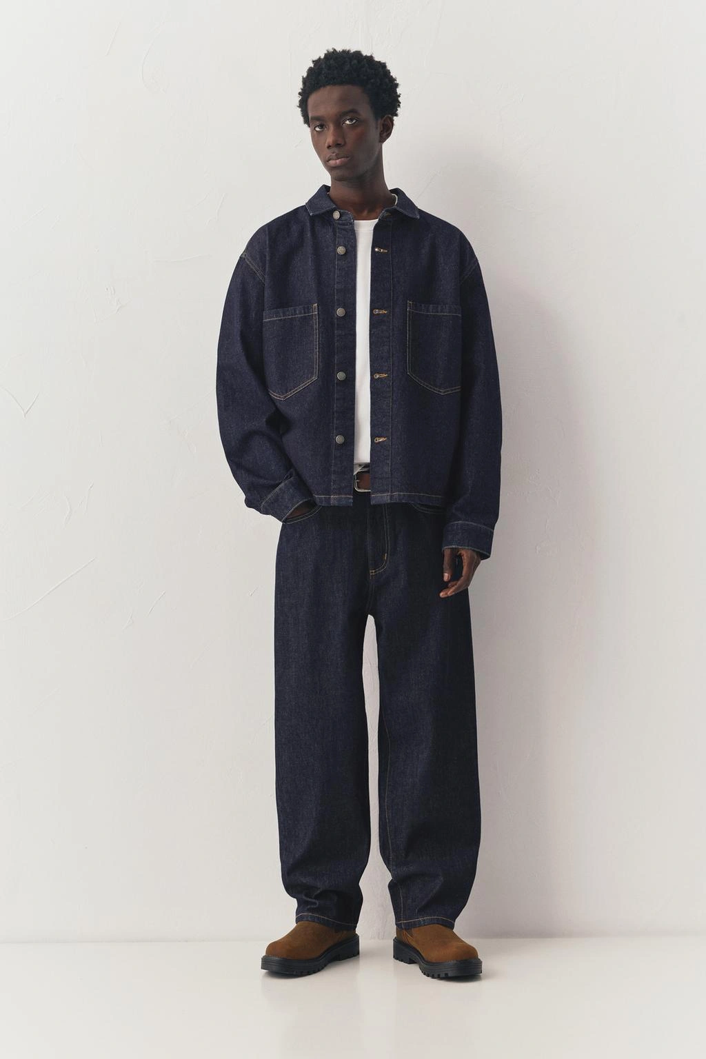 شلوار بگ مردانه| pull&bear Baggy jeans |سرمه ای