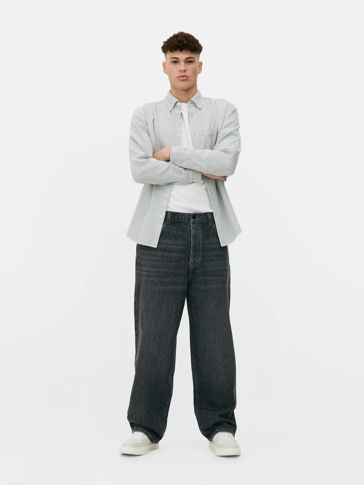 شلوار جین بگ رنگ زغالی برند Primark