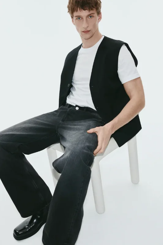 شلوار جین بگ برند ـ H&M loose straight jeans