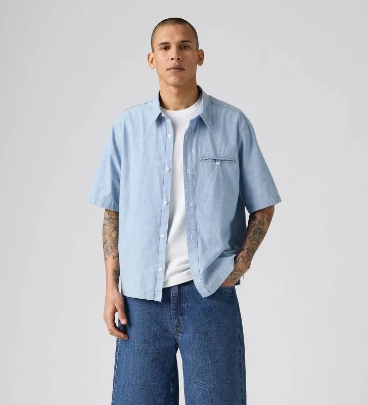 پیراهن آستین کوتاه جین پنبه برند لیوایز _ Levi's® Men's Short-Sleeve Zandt Cropped Shirt
